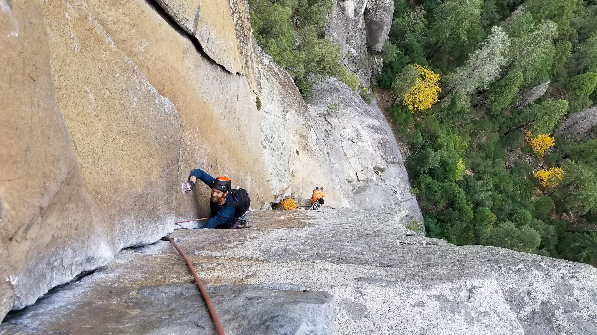 Climbing high on the exquisite granite of Yosemite National Park.