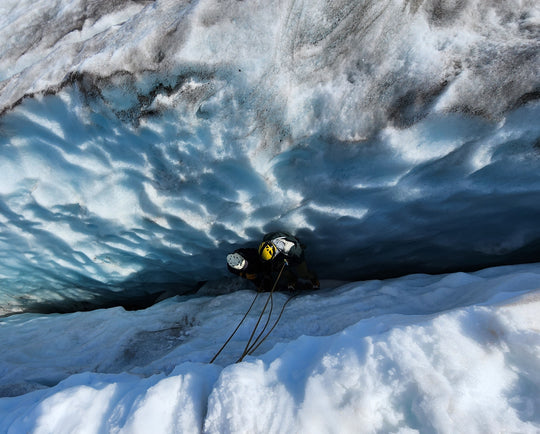 A Climber rescuing a climber during a crevasse rescue course on Mt Baker