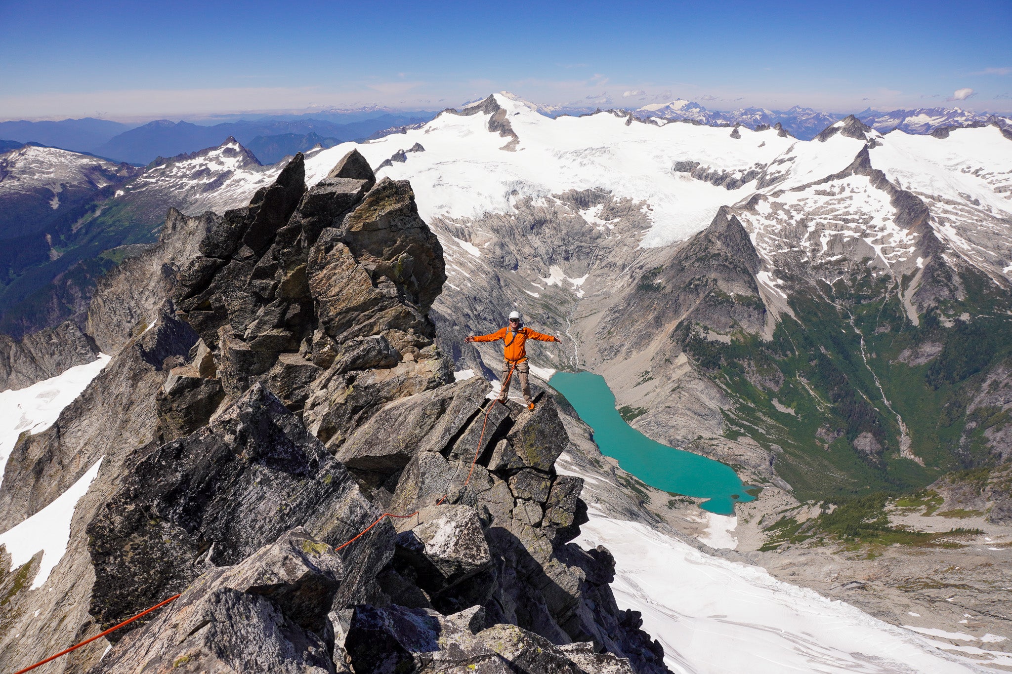 Near the summit of Forbidden Peak in the North Cascades