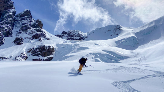 riding powder with a ski guide on the Thunder Glacier of Mt Baker