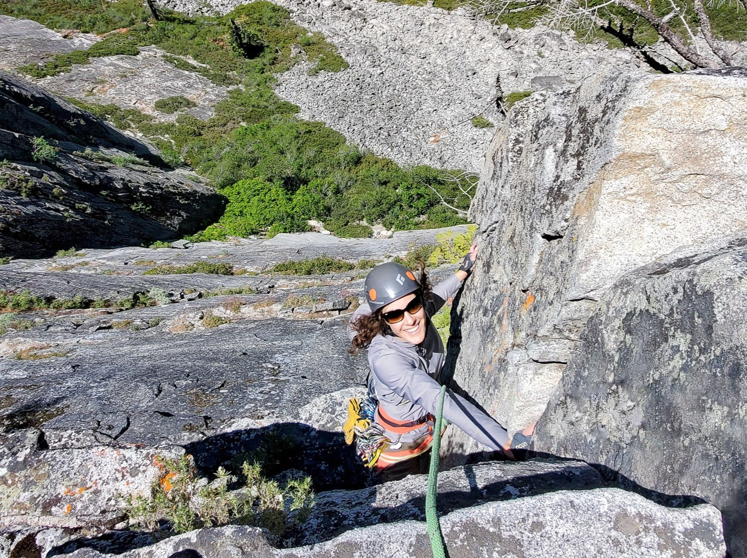 Rock Climber at Lover's Leap South of Lake Tahoe