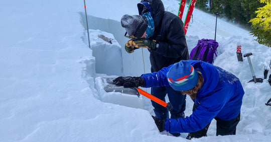 Students from an AIARE 1 Avalanche course perform snowpack tests in the Truckee, Lake Tahoe area during their avalanche level 1 course.  