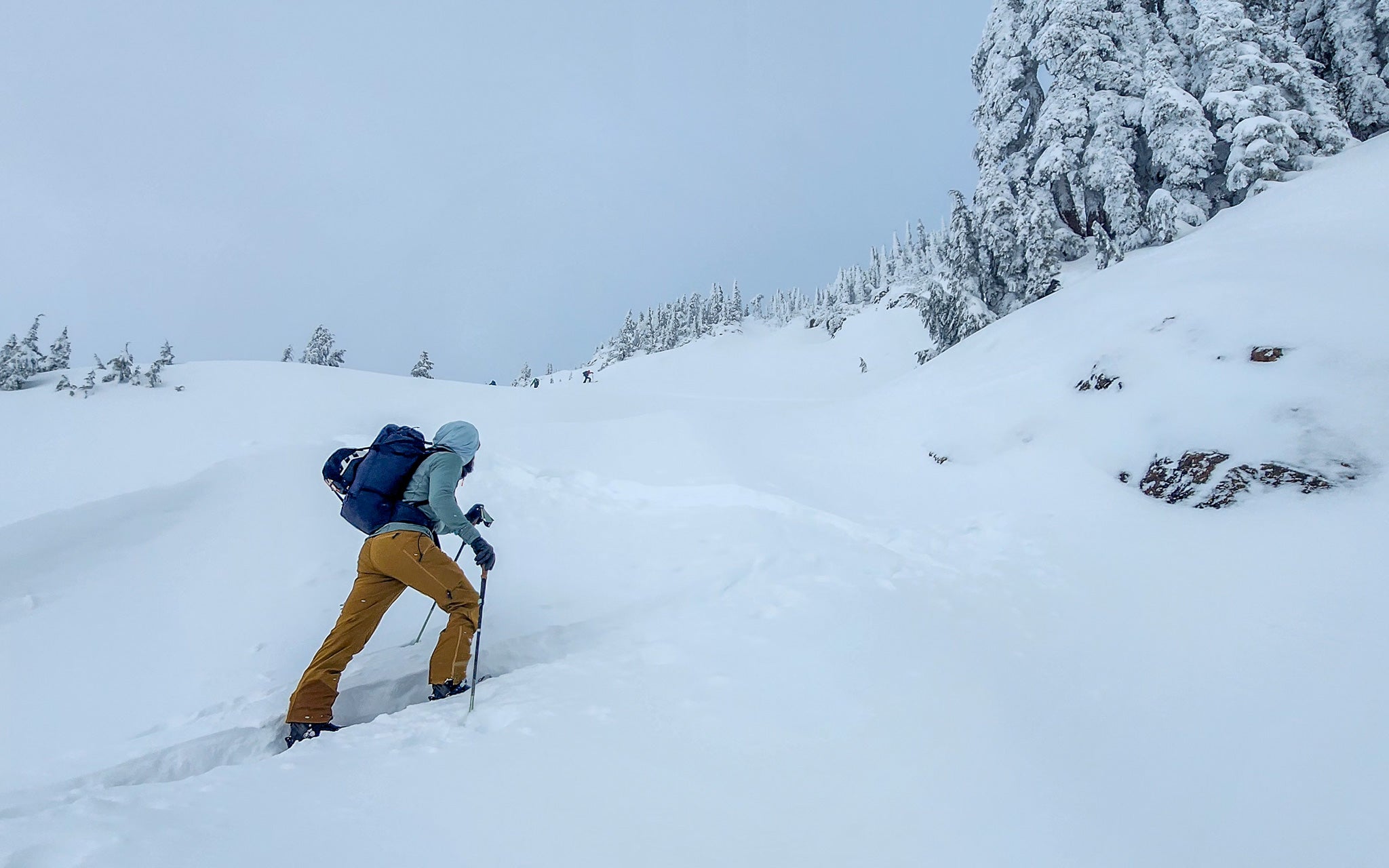 Skinning up Mt Herman in the Mt Baker Heather Meadows Backcountry