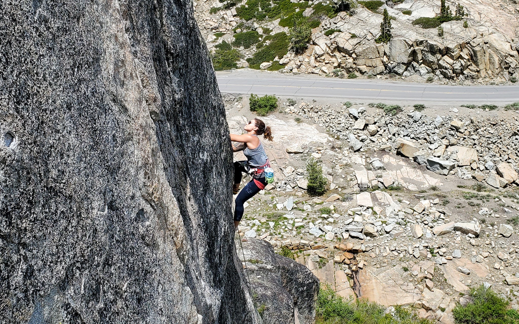 Rock climbing on Donner Summit with a Lake Tahoe climbing guide