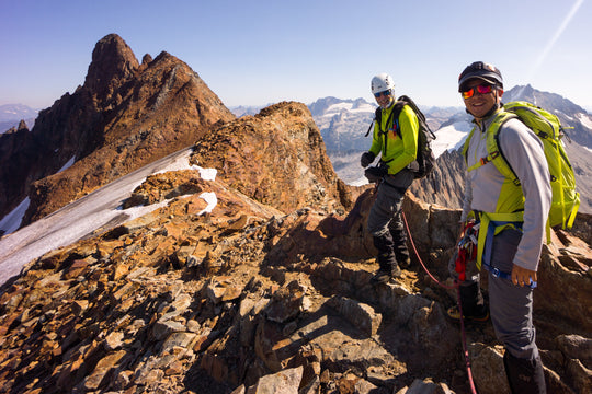 Climbers on the Sahale Summit Ridge in the North Cascades, Washington