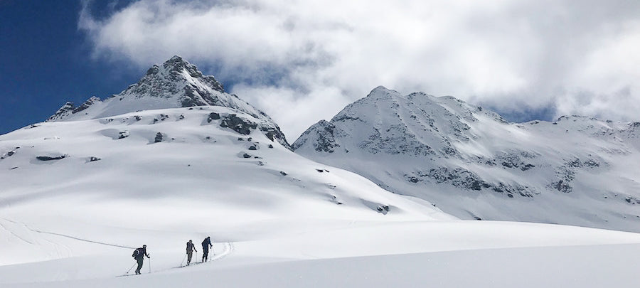 Guided Ski touring and AIARE avalanche education in the italian alps with Blackbird AMGA and AIARE trained mountain guides