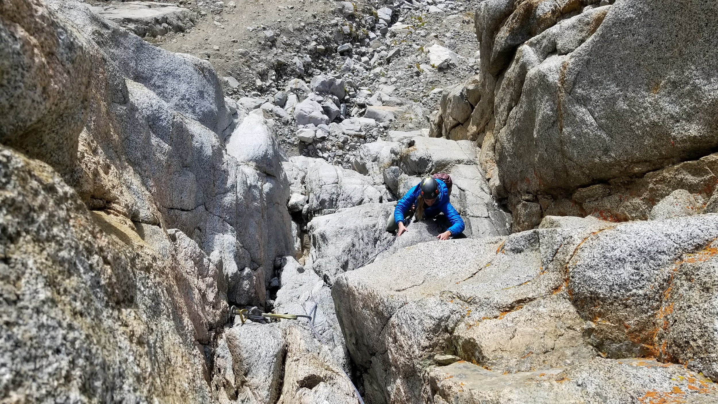Climber in Mount Emerson Gully in California